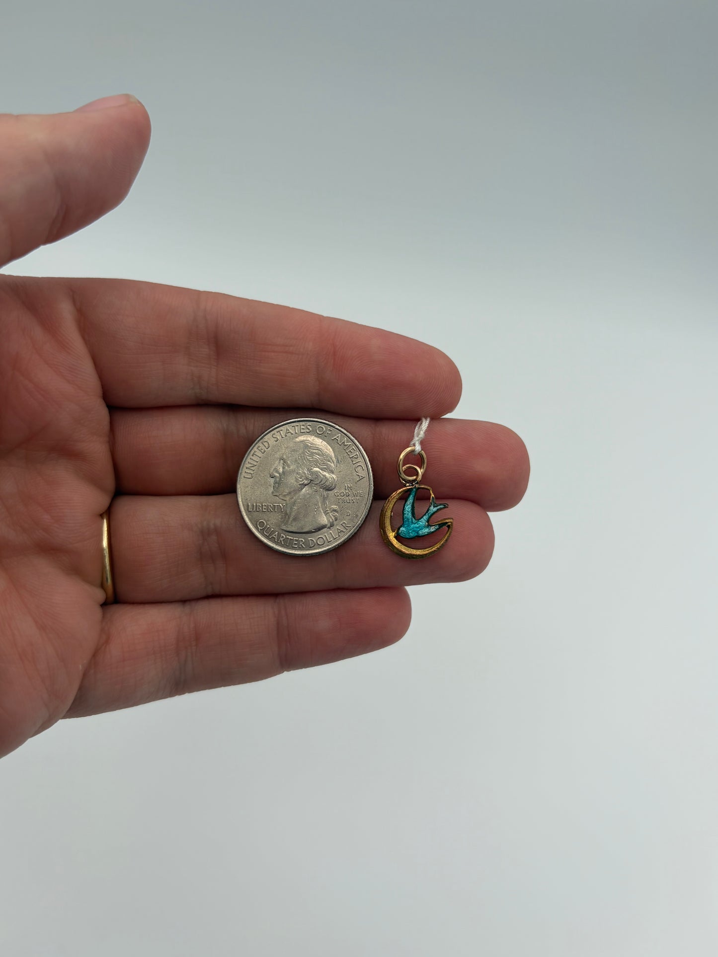 Bird and Moon Charm