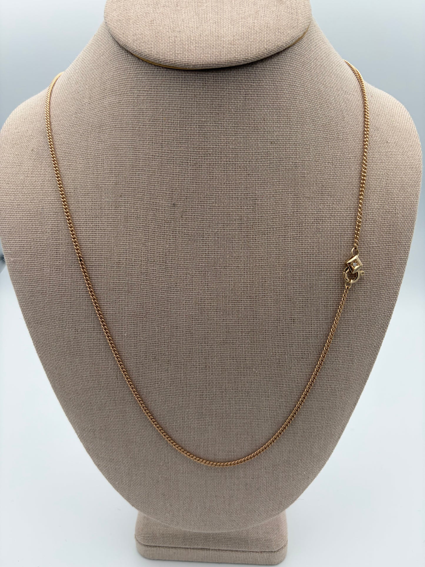 14k Curb Chain Diamond Clasp