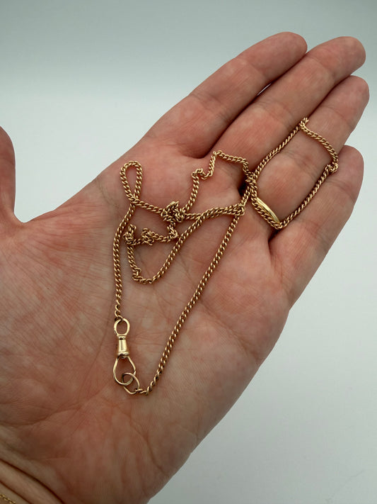 14k Curb Chain with Dog Clip