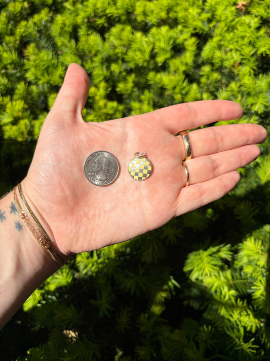 Yellow Enamel Checkerboard