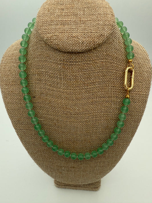 Green Aventurine with pink accents
