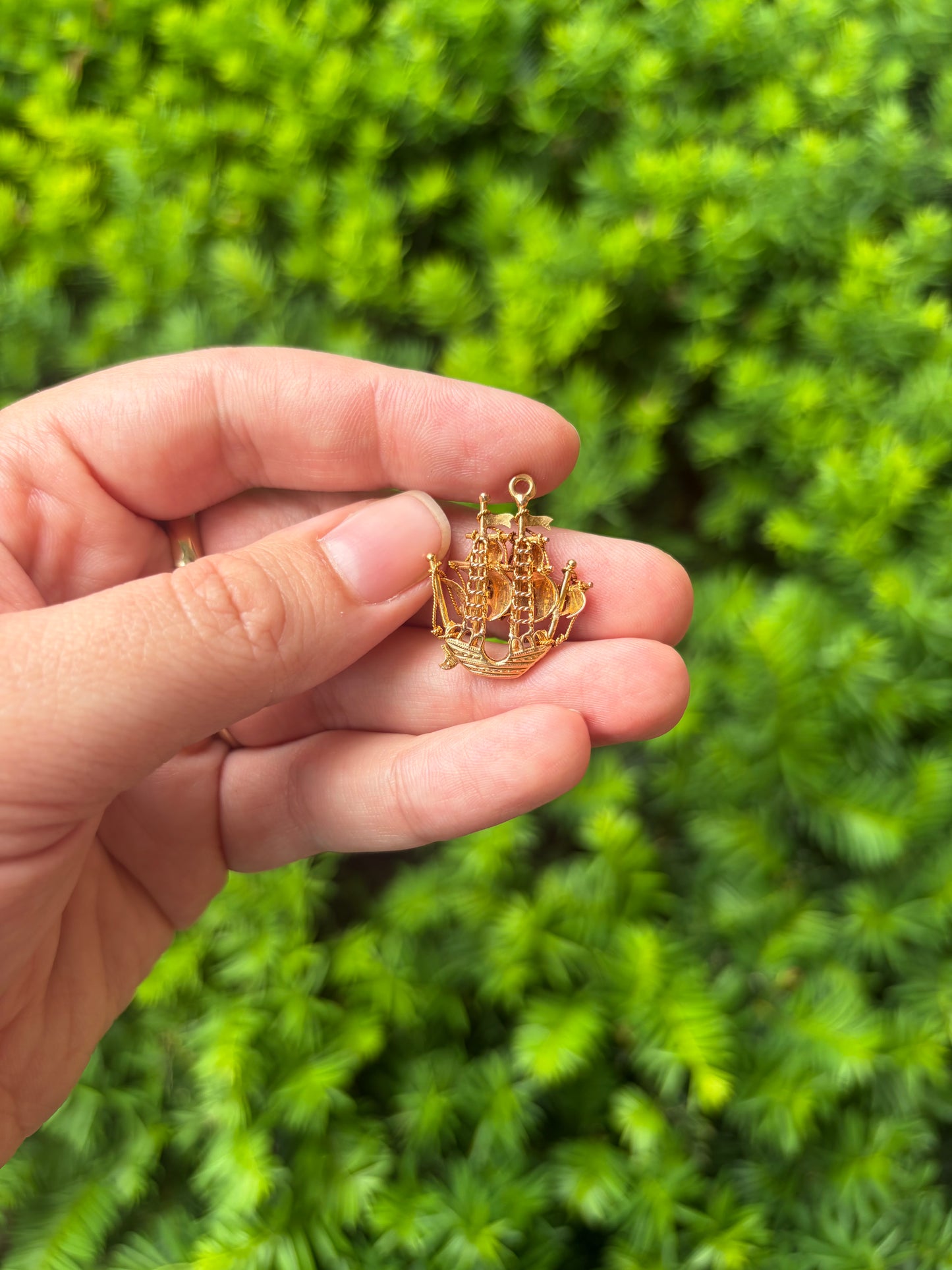 18k Pirate Ship Charm