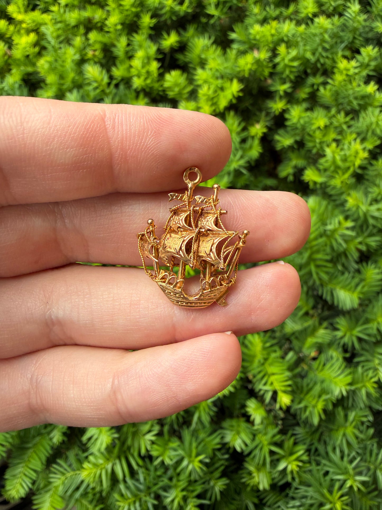 18k Pirate Ship Charm