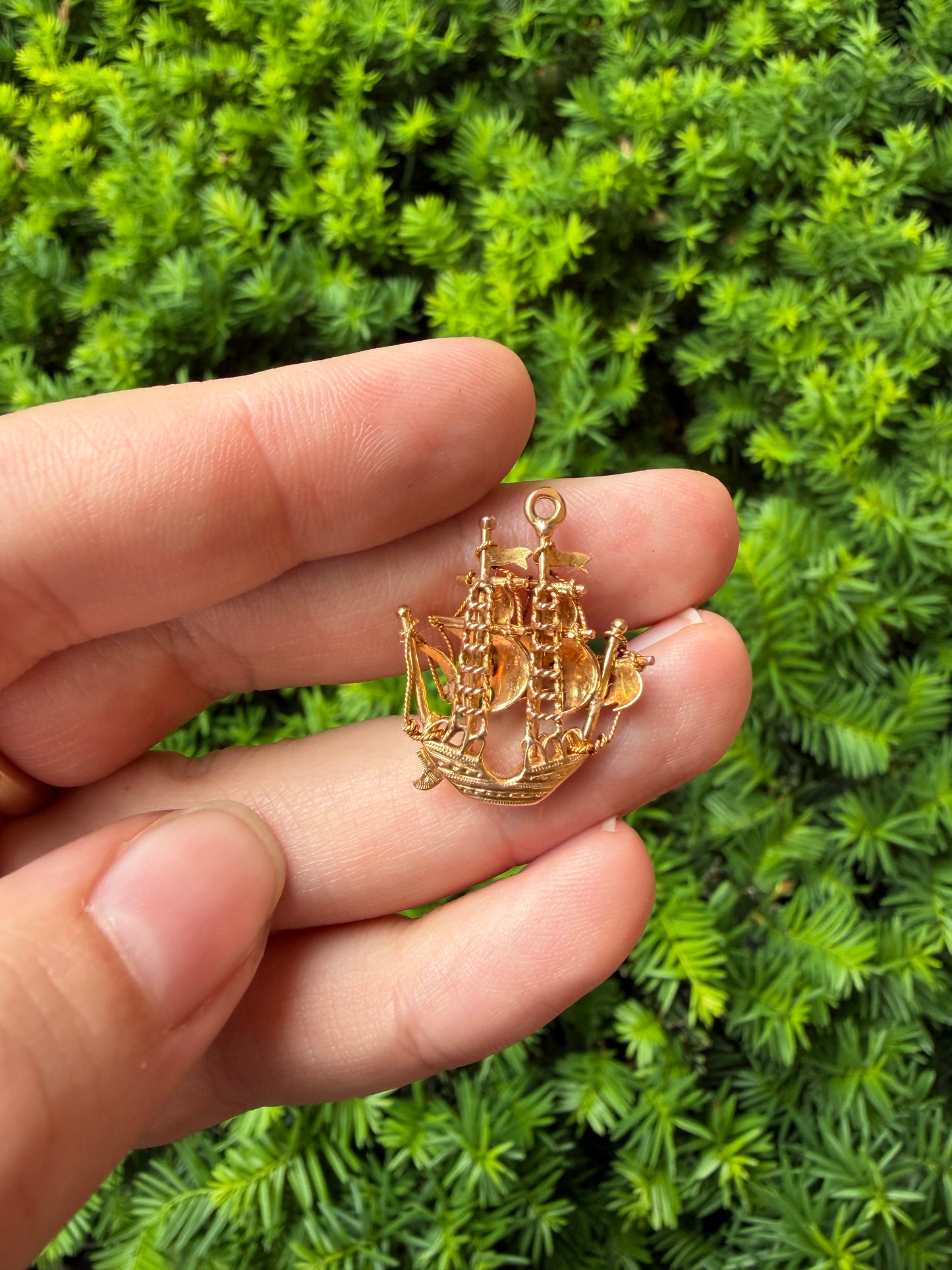 18k Pirate Ship Charm