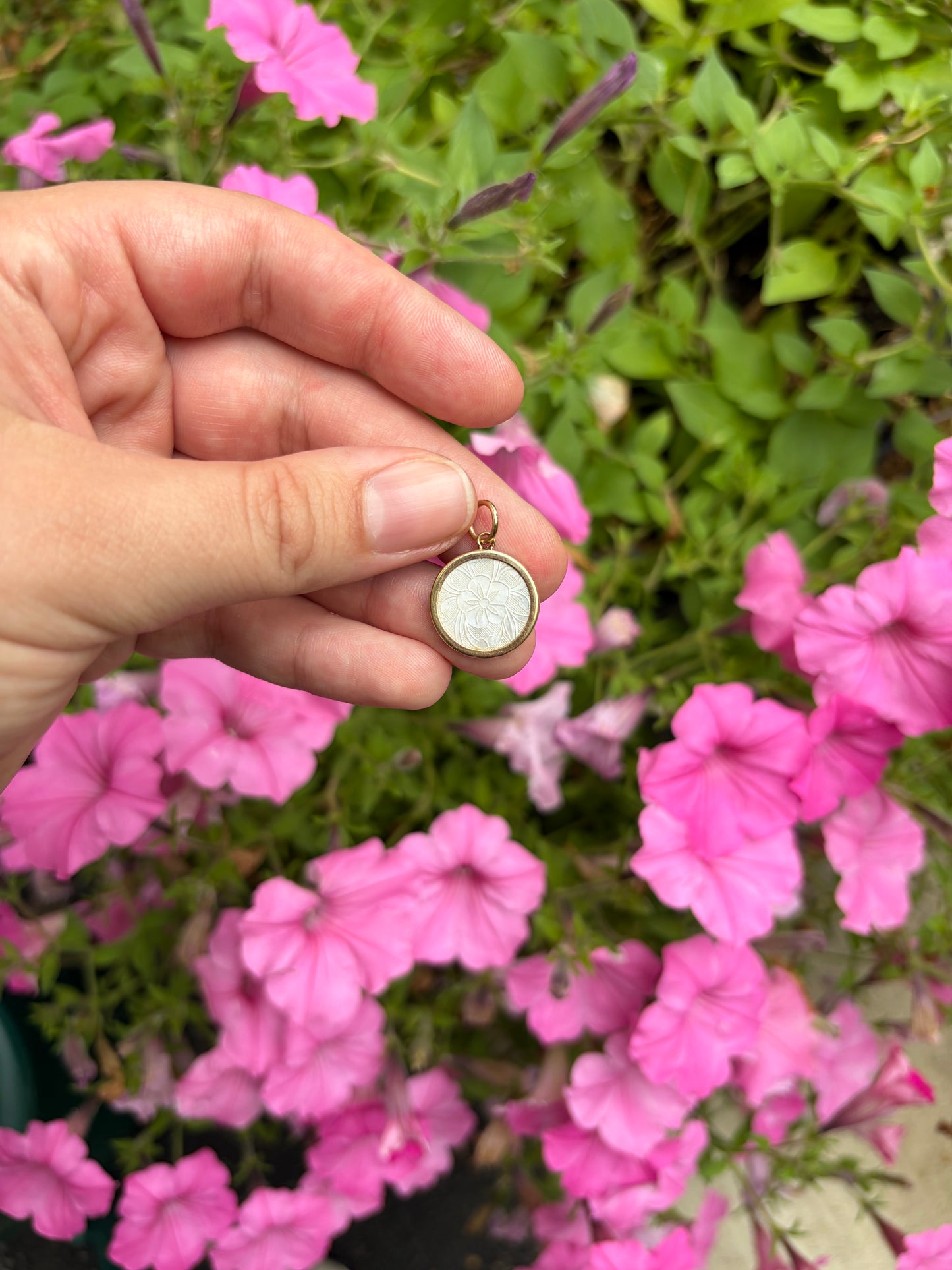 Floral Mother of Pearl Charm