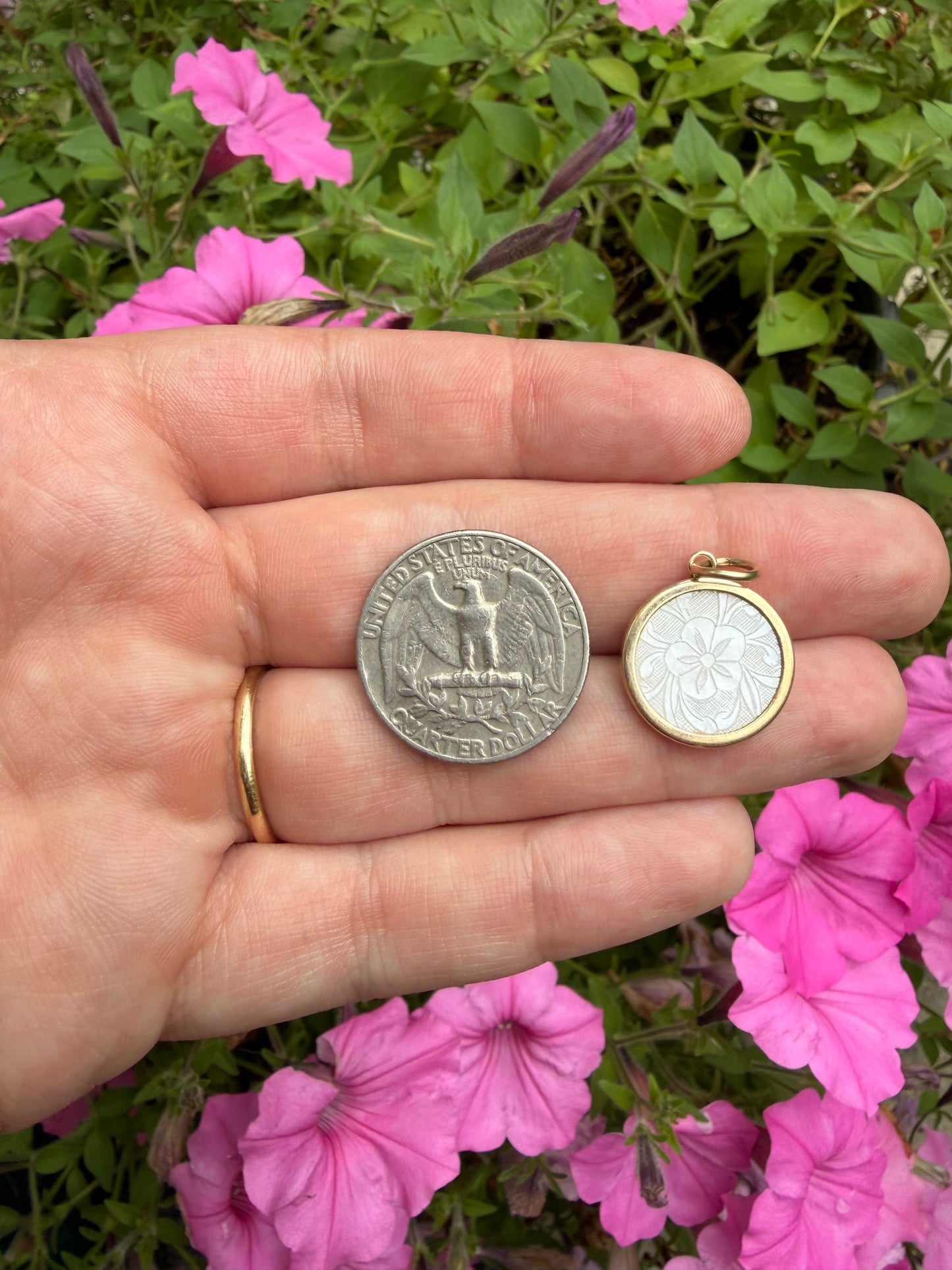 Floral Mother of Pearl Charm