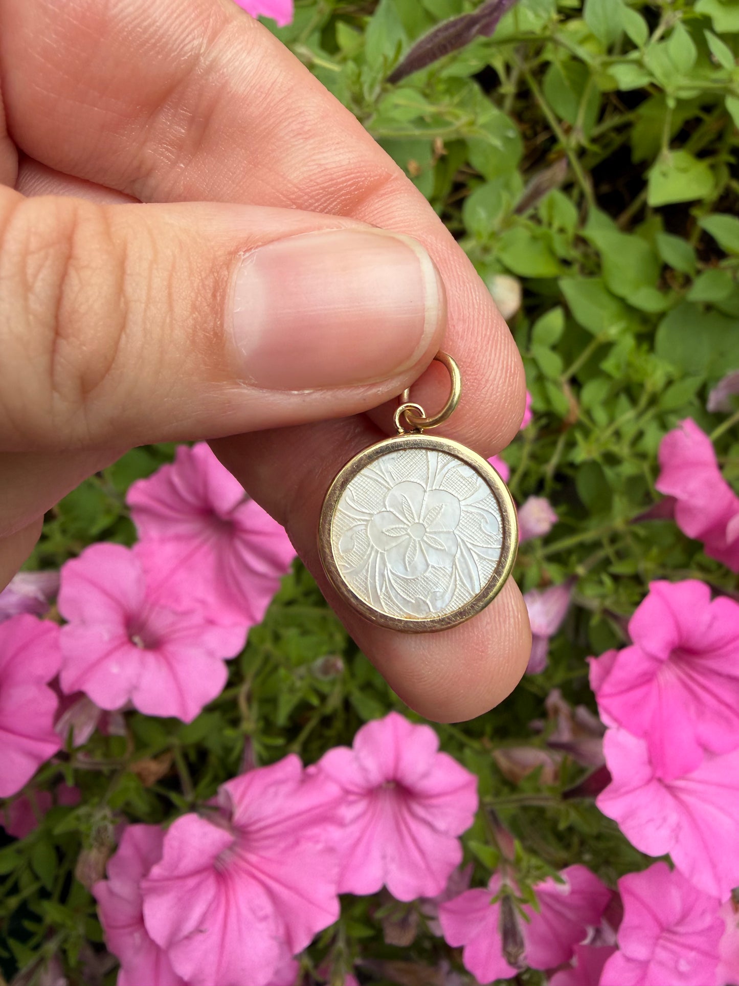 Floral Mother of Pearl Charm