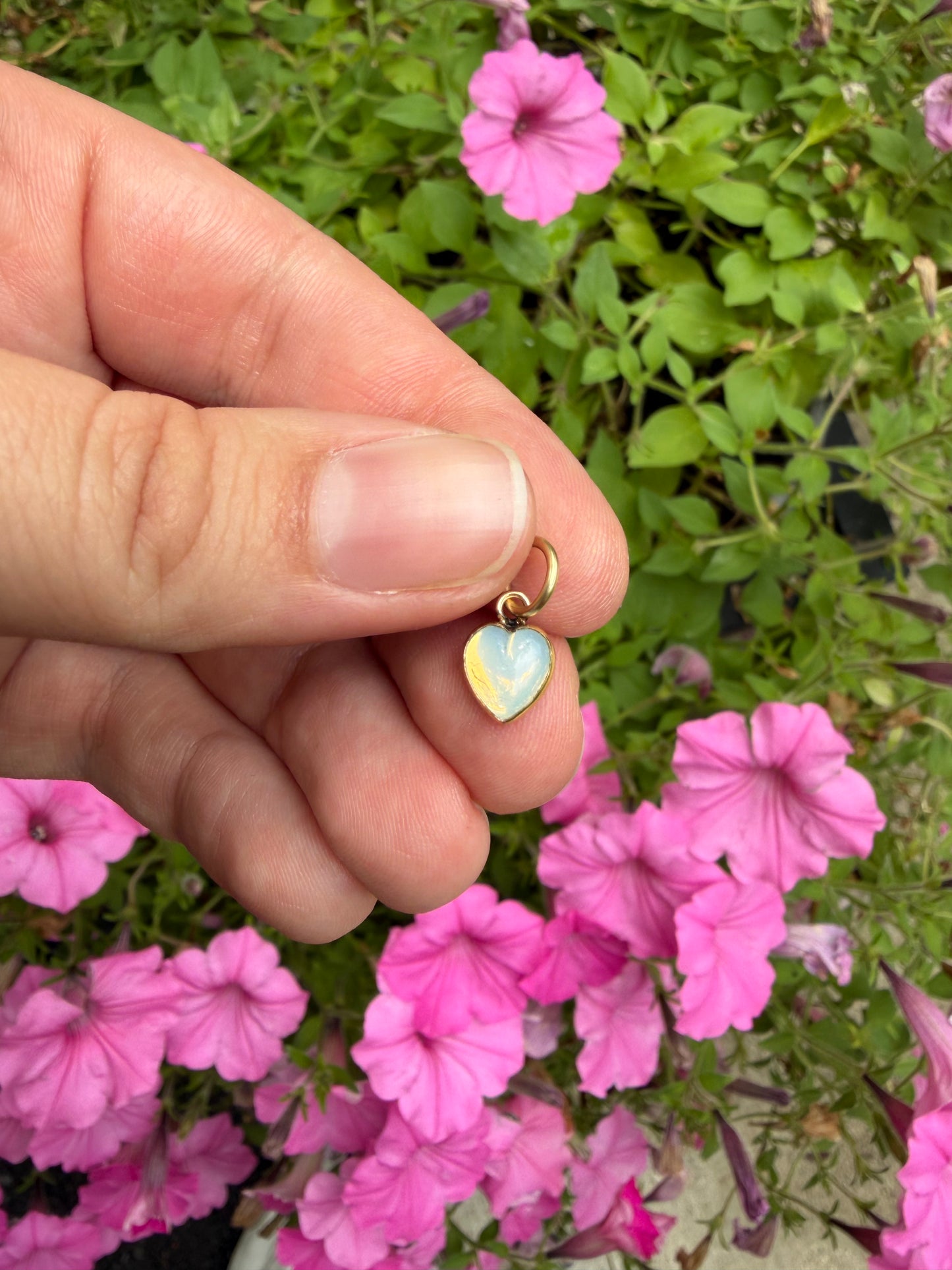 Moonstone Heart Charm