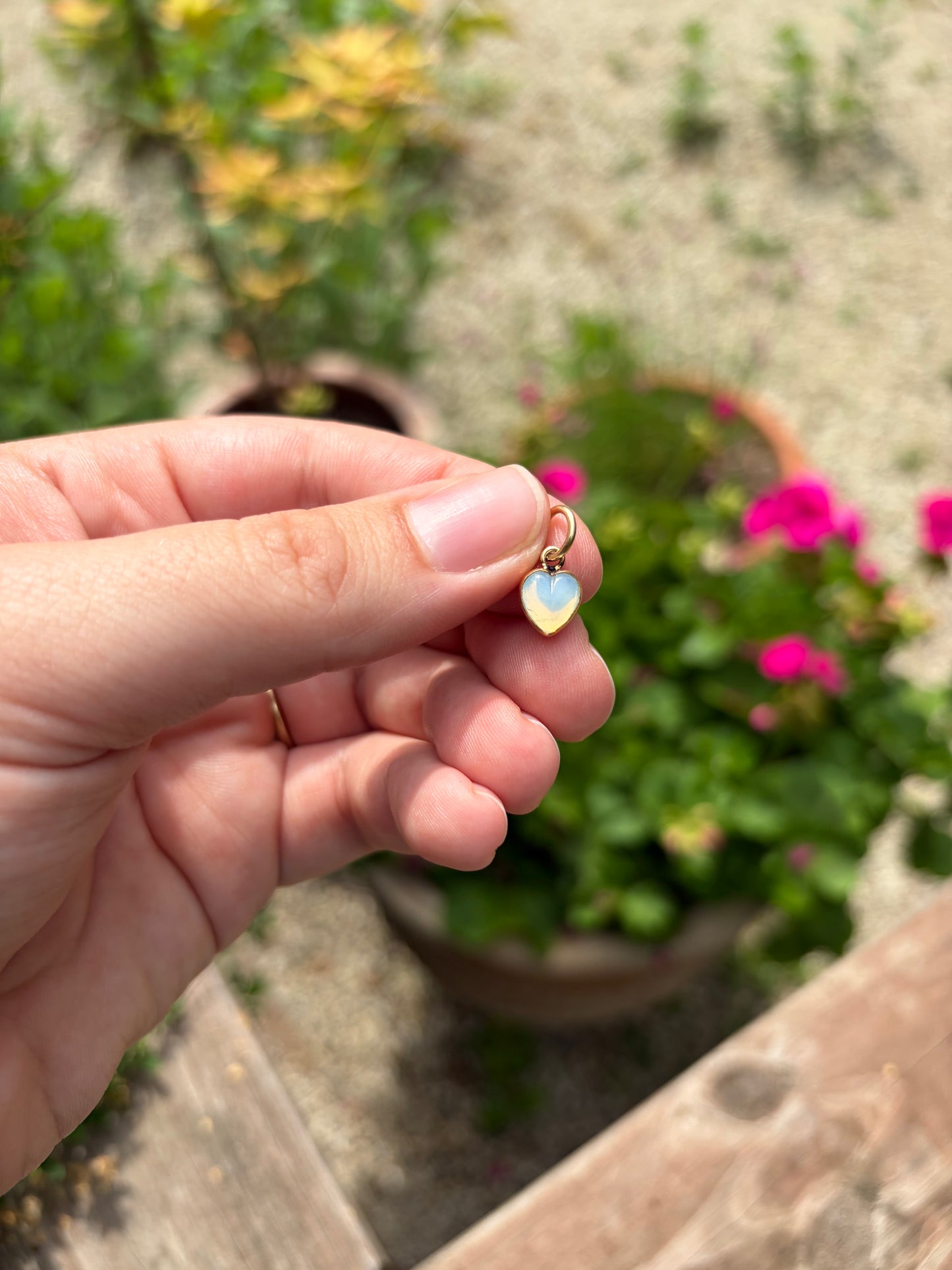 Moonstone Heart Charm