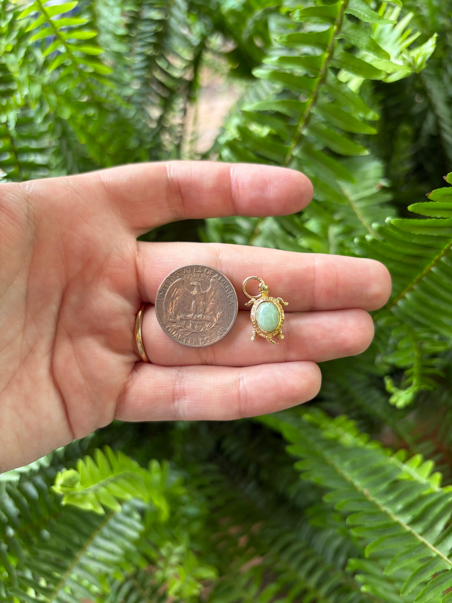 14k Jade Turtle