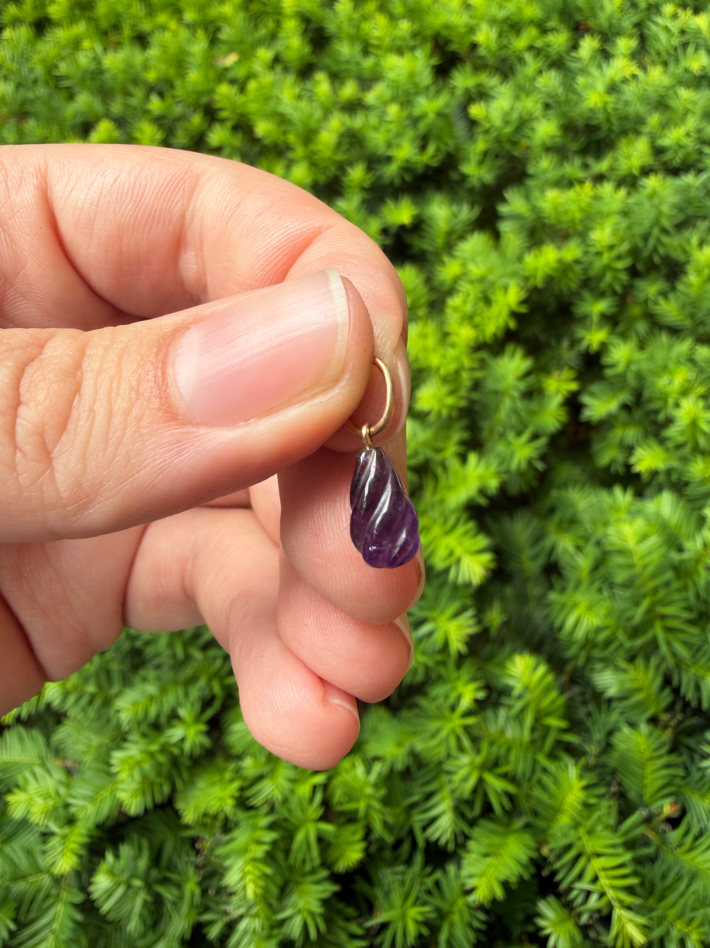 Carved Amethyst Charm