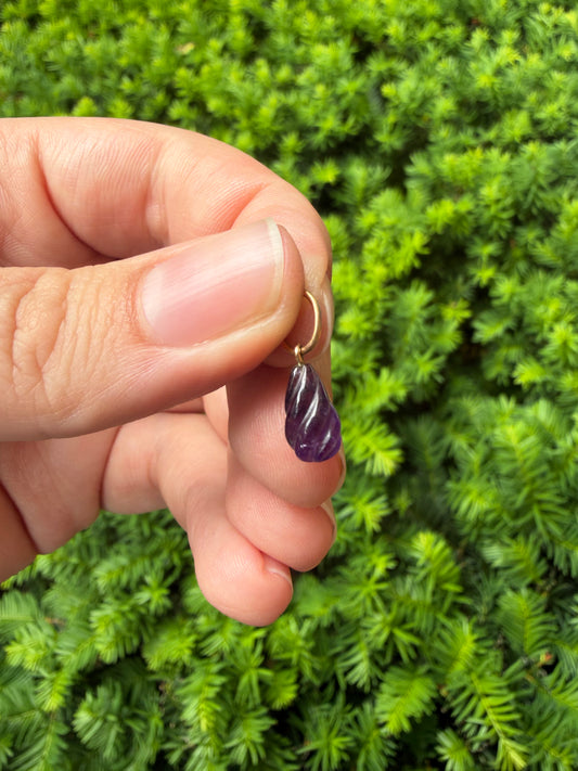 Carved Amethyst Charm