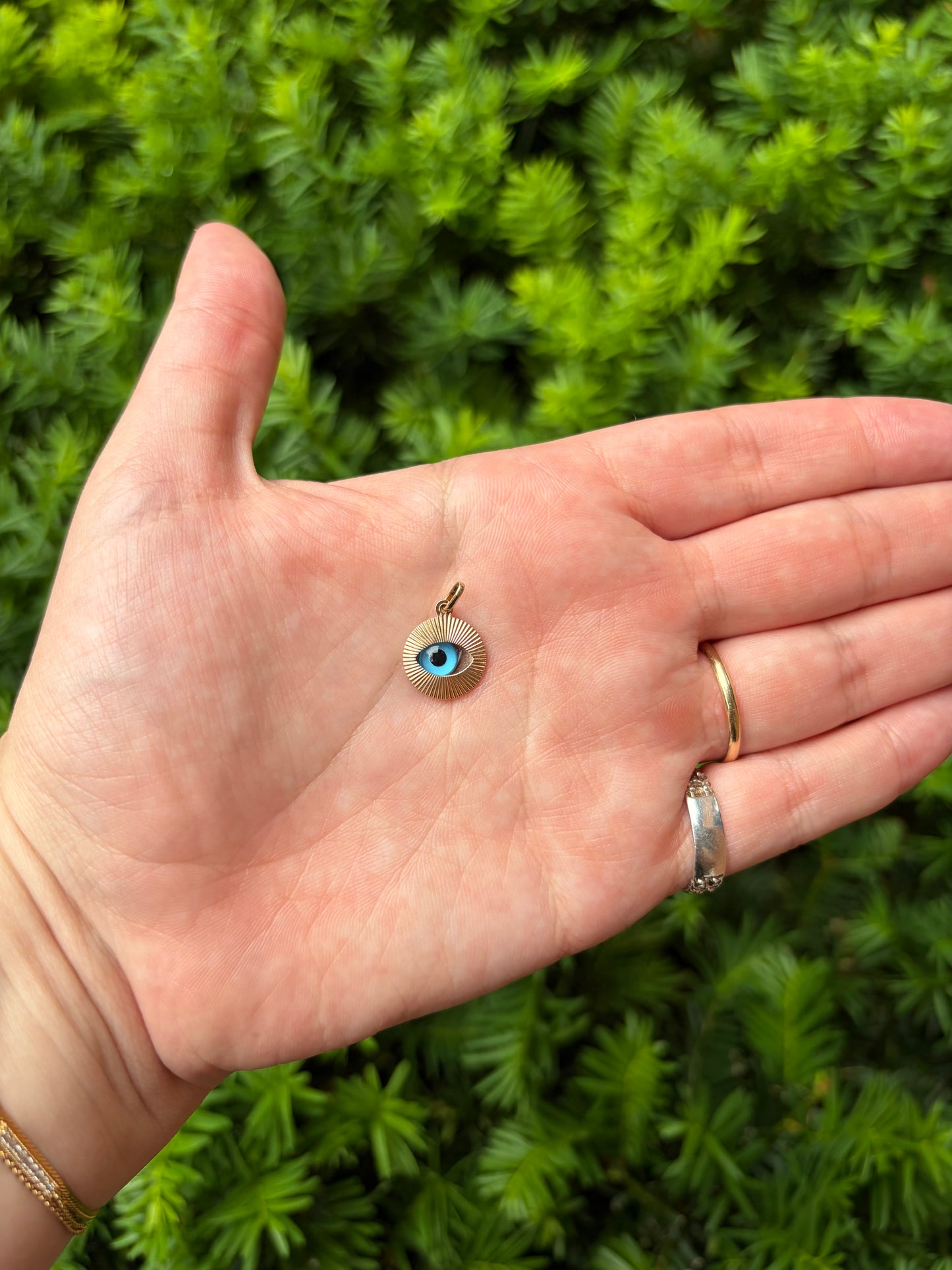 10k Evil Eye Charm