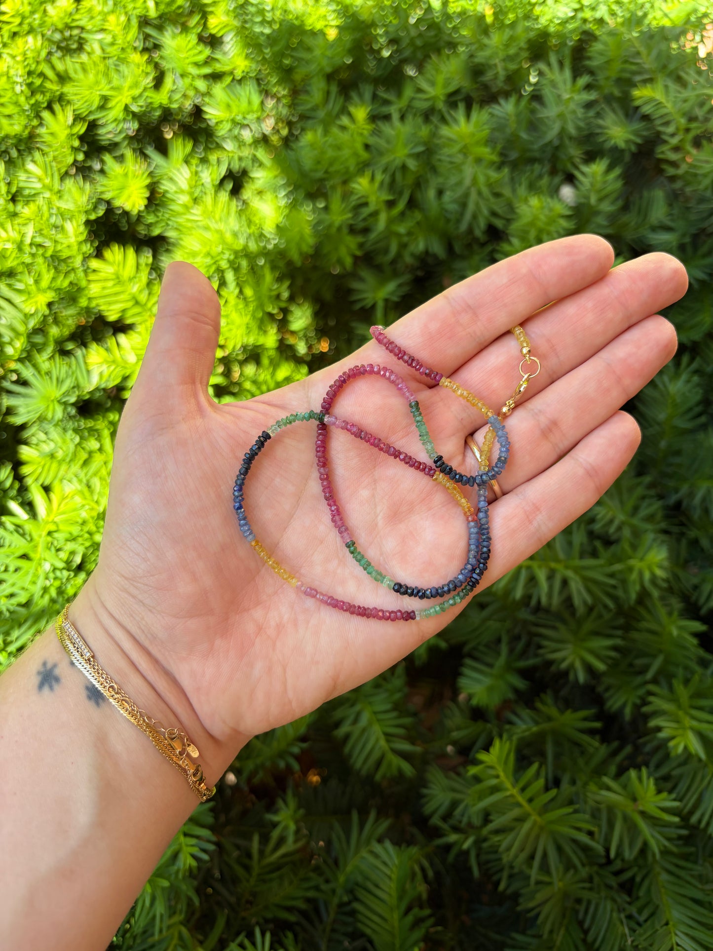 14k Rainbow Tourmaline Necklace
