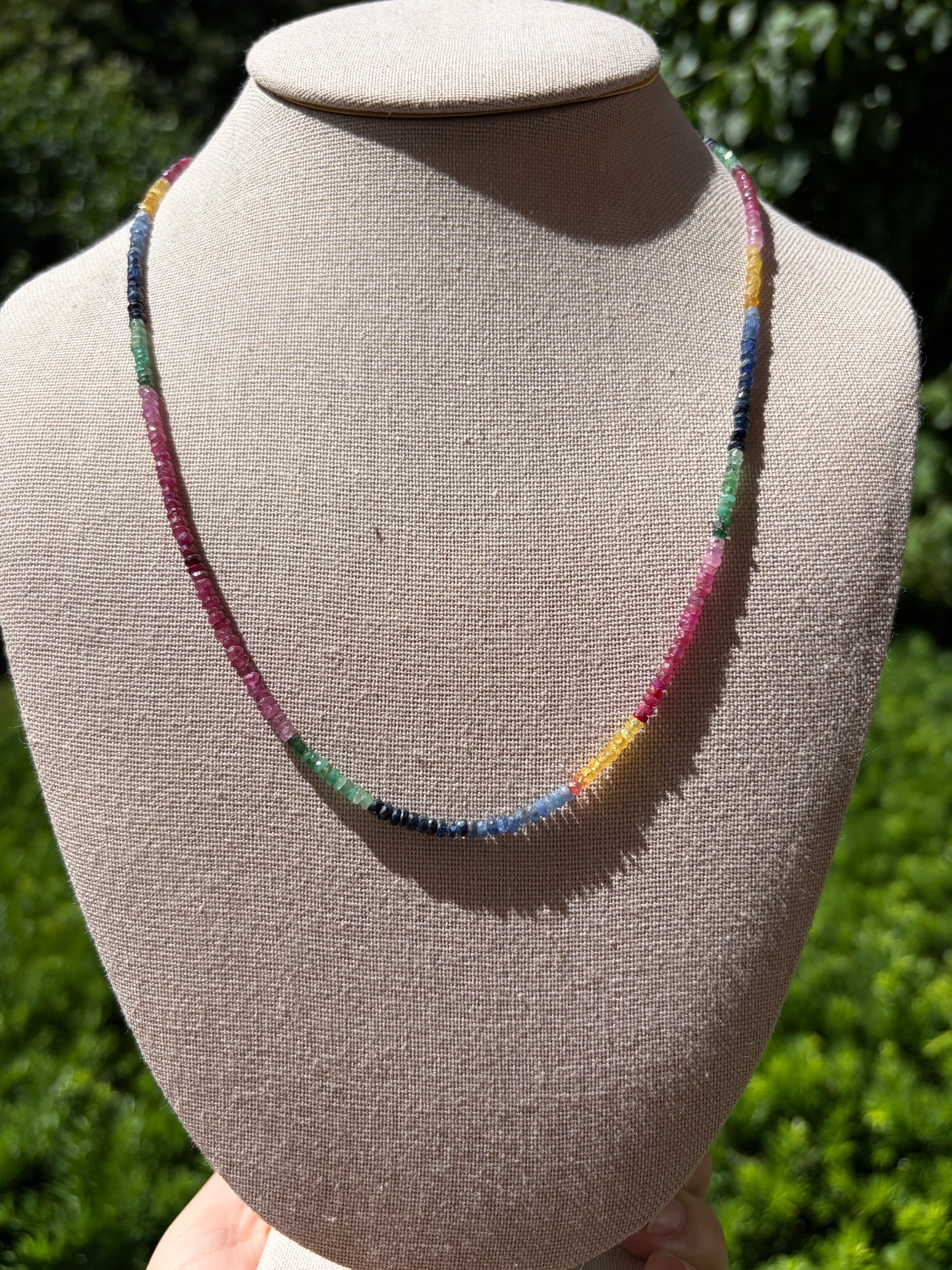 14k Rainbow Tourmaline Necklace