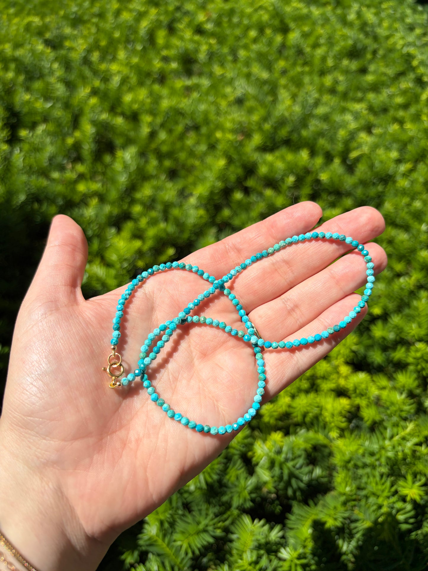Round Faceted Turquoise Necklace