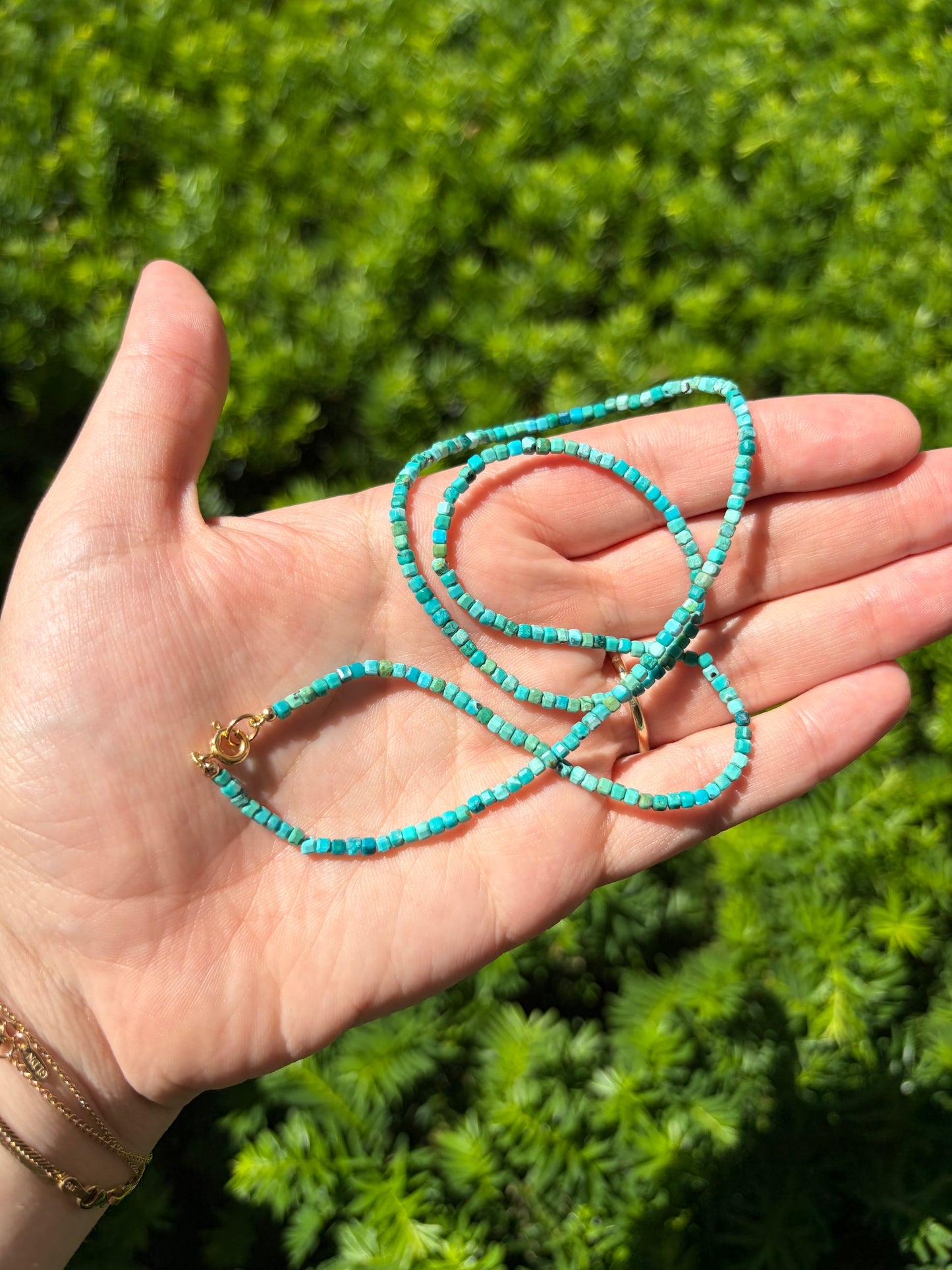 Square Faceted Turquoise Necklace