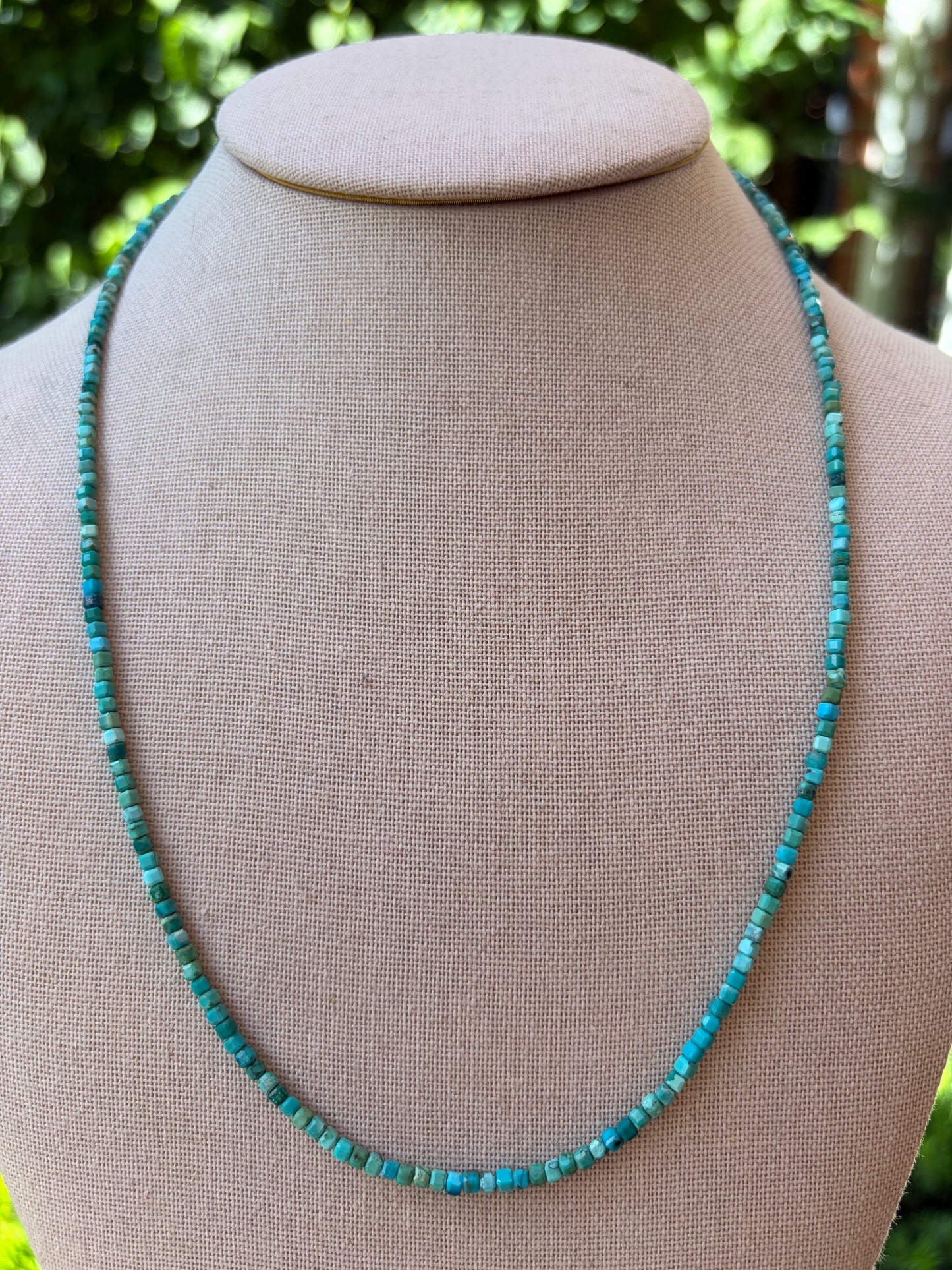 Square Faceted Turquoise Necklace
