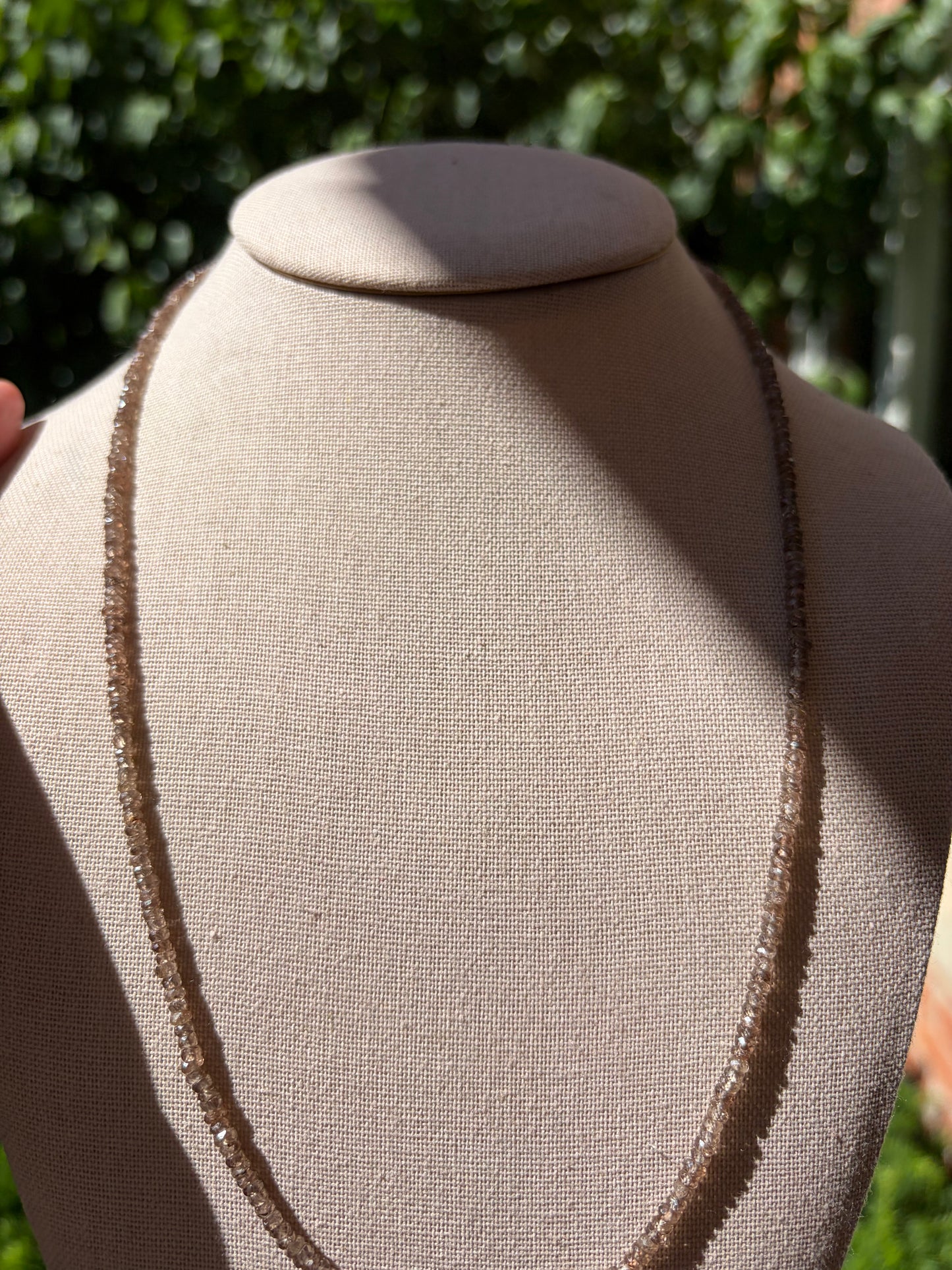 Round Faceted Smoky Quartz Necklace