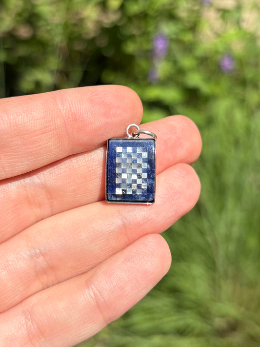 Lapis and Mother of Pearl Checkerboard