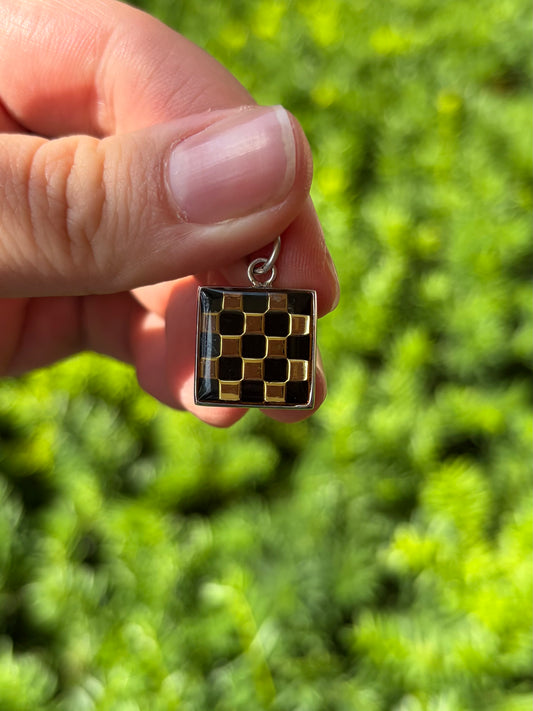 Black and Gold Checkerboard