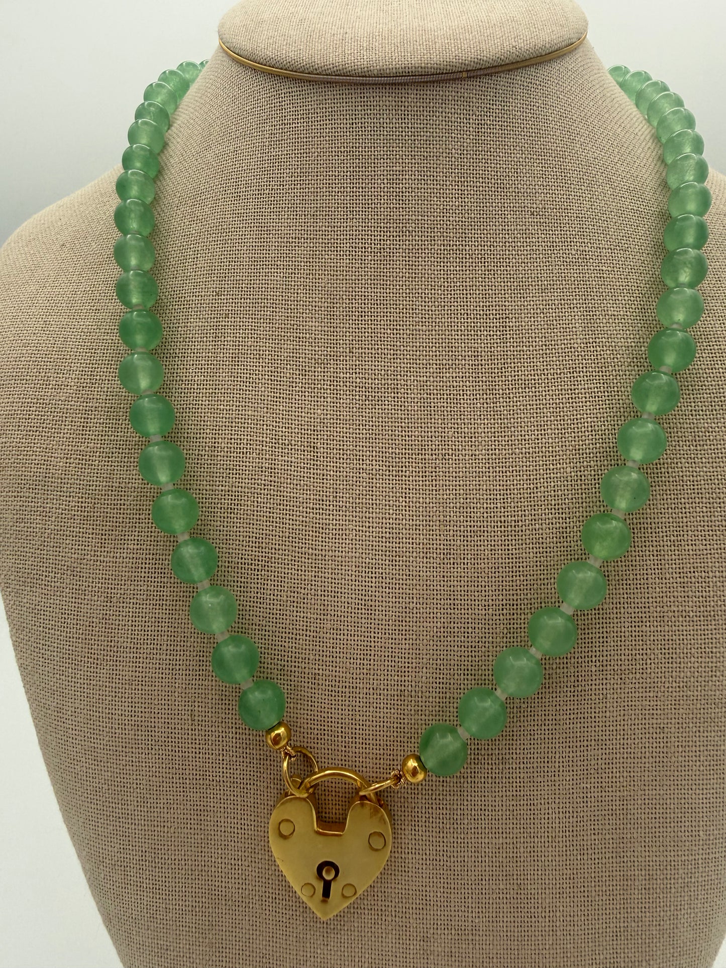 Aventurine Necklace W/GF findings +Lg. padlock clasp