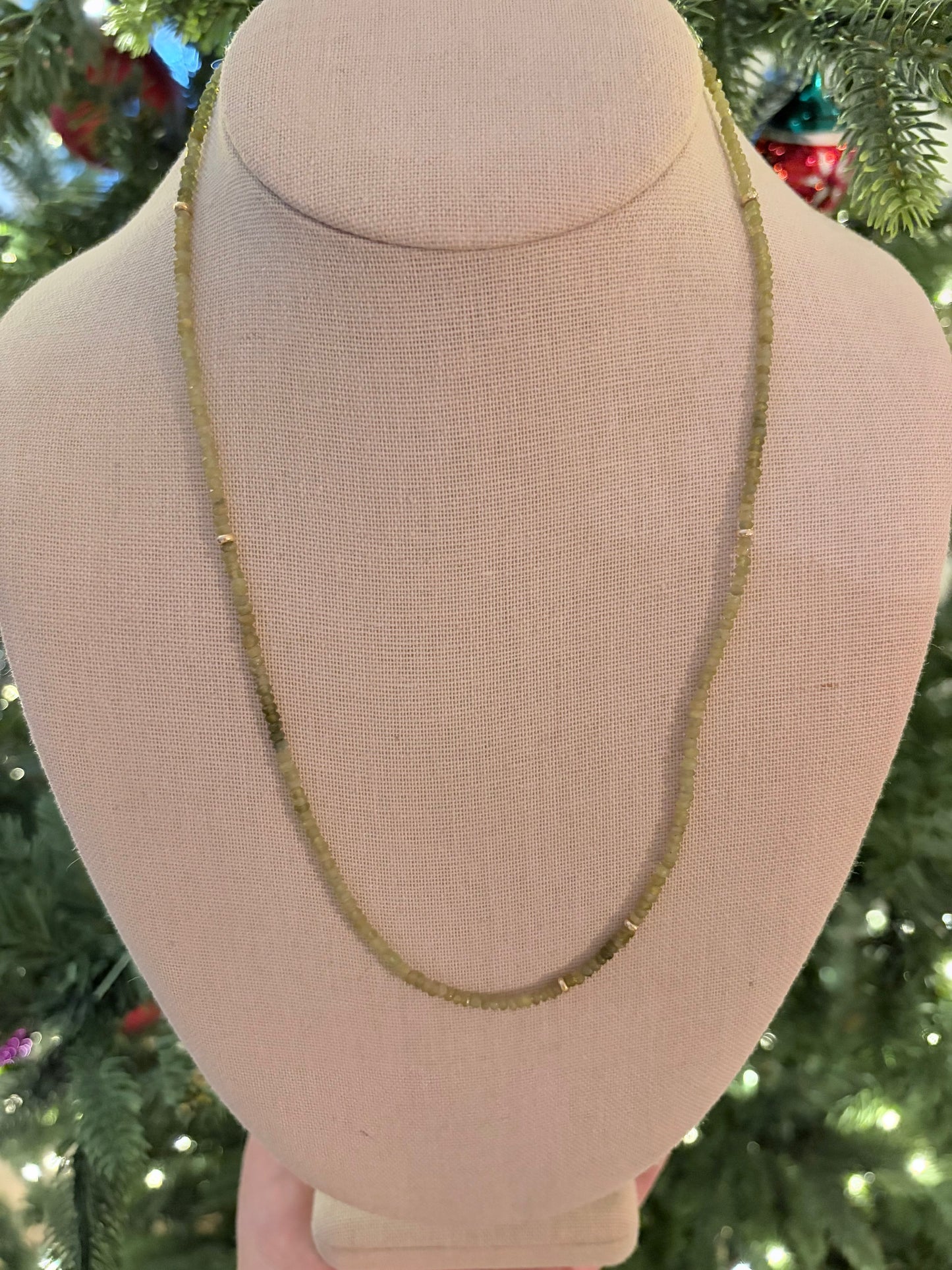 14k Gold and Peridot Necklace