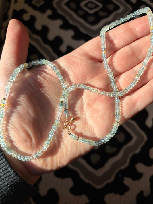 Aquamarine with 14k Gold Necklace