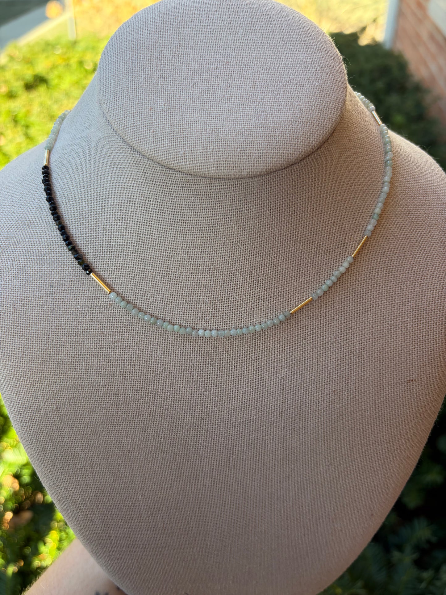 Jade and Black Tourmaline Necklace