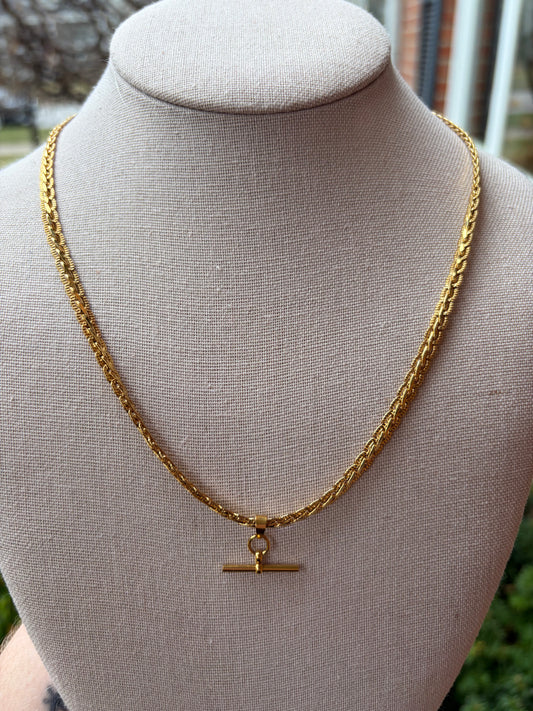 Gold Filled Necklace with T- Bar 24"