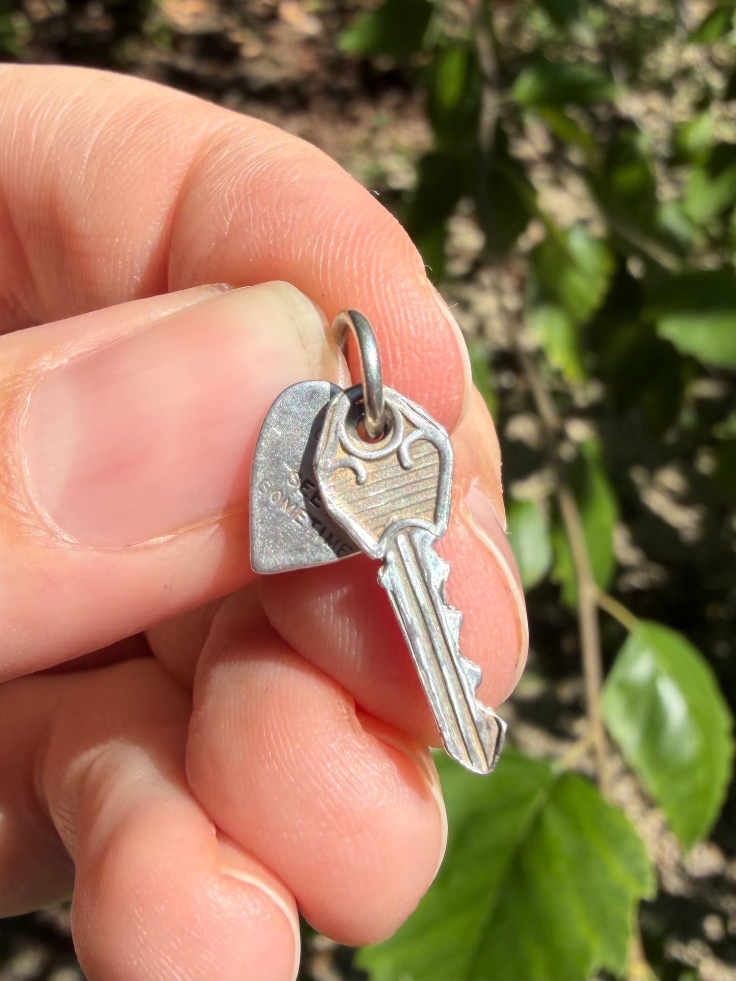 Sterling Silver Heart and Key