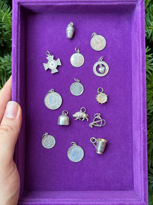 800 Silver Deconstructed Vintage European Charm Bracelet