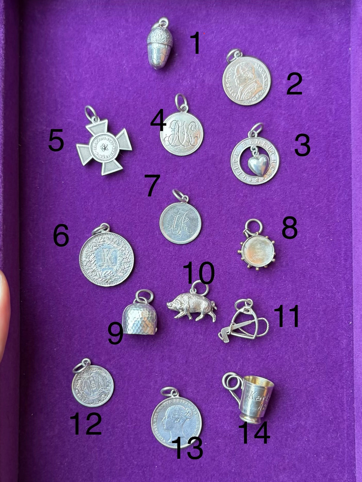 800 Silver Deconstructed Vintage European Charm Bracelet