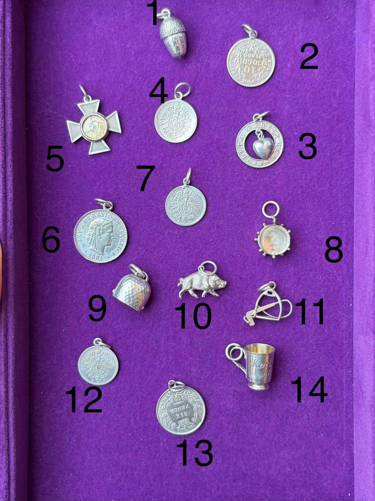 800 Silver Deconstructed Vintage European Charm Bracelet