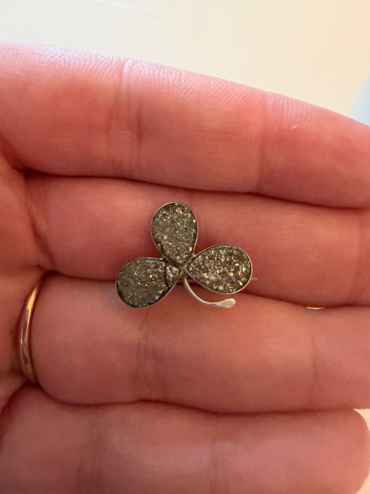 Pyrite Clover Pin
