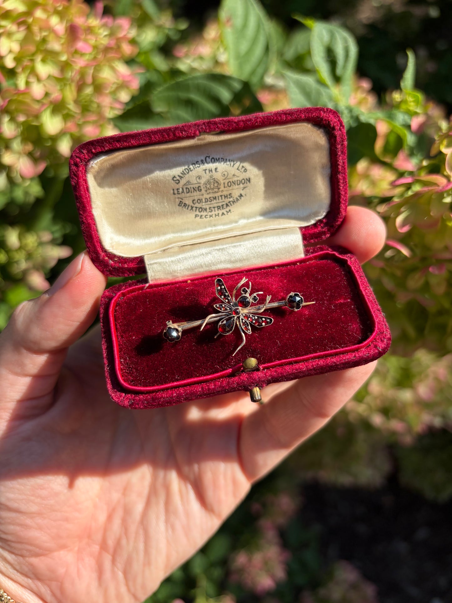 Victorian Garnet Bug Brooch