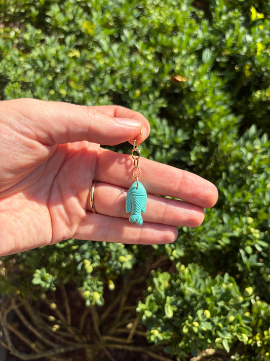 Turquoise Fish with 18k Chain