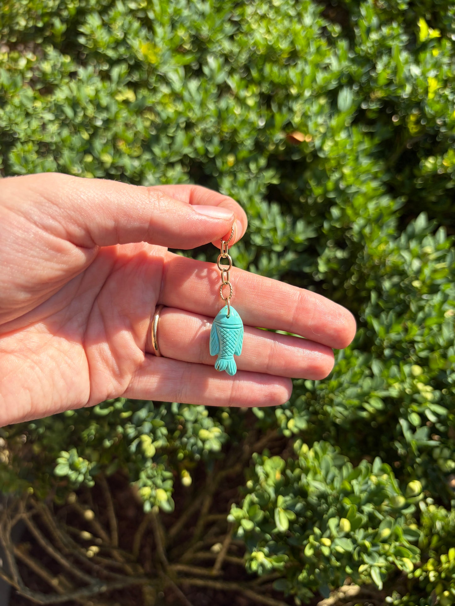 Turquoise Fish with 18k Chain