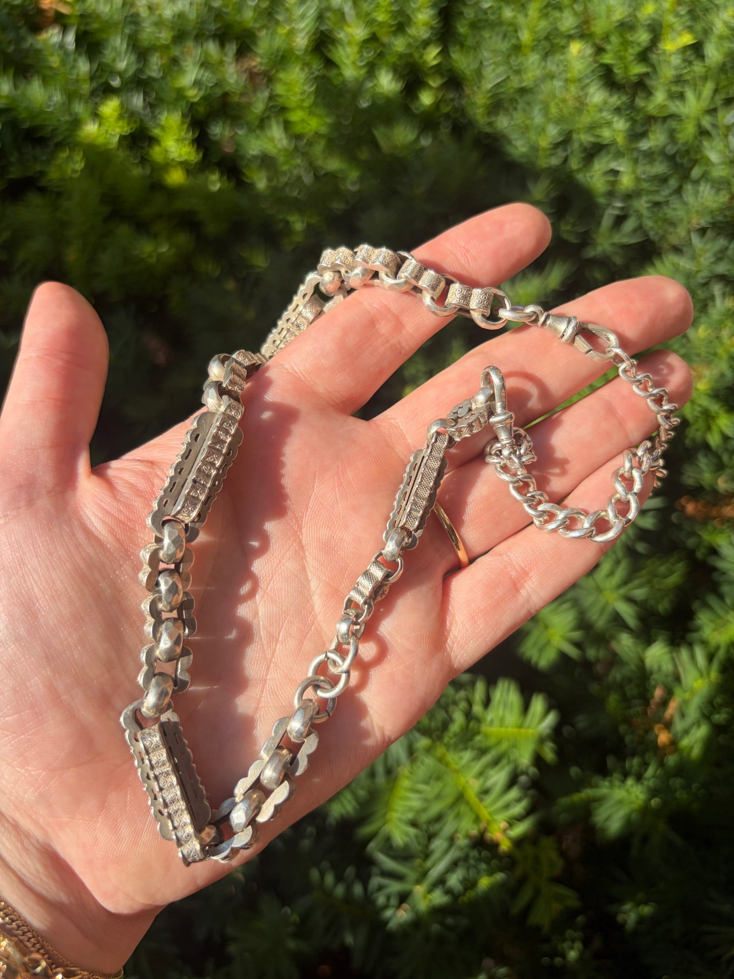 Antique Fancy-link and Graduated Curb "Franken-Chain"
