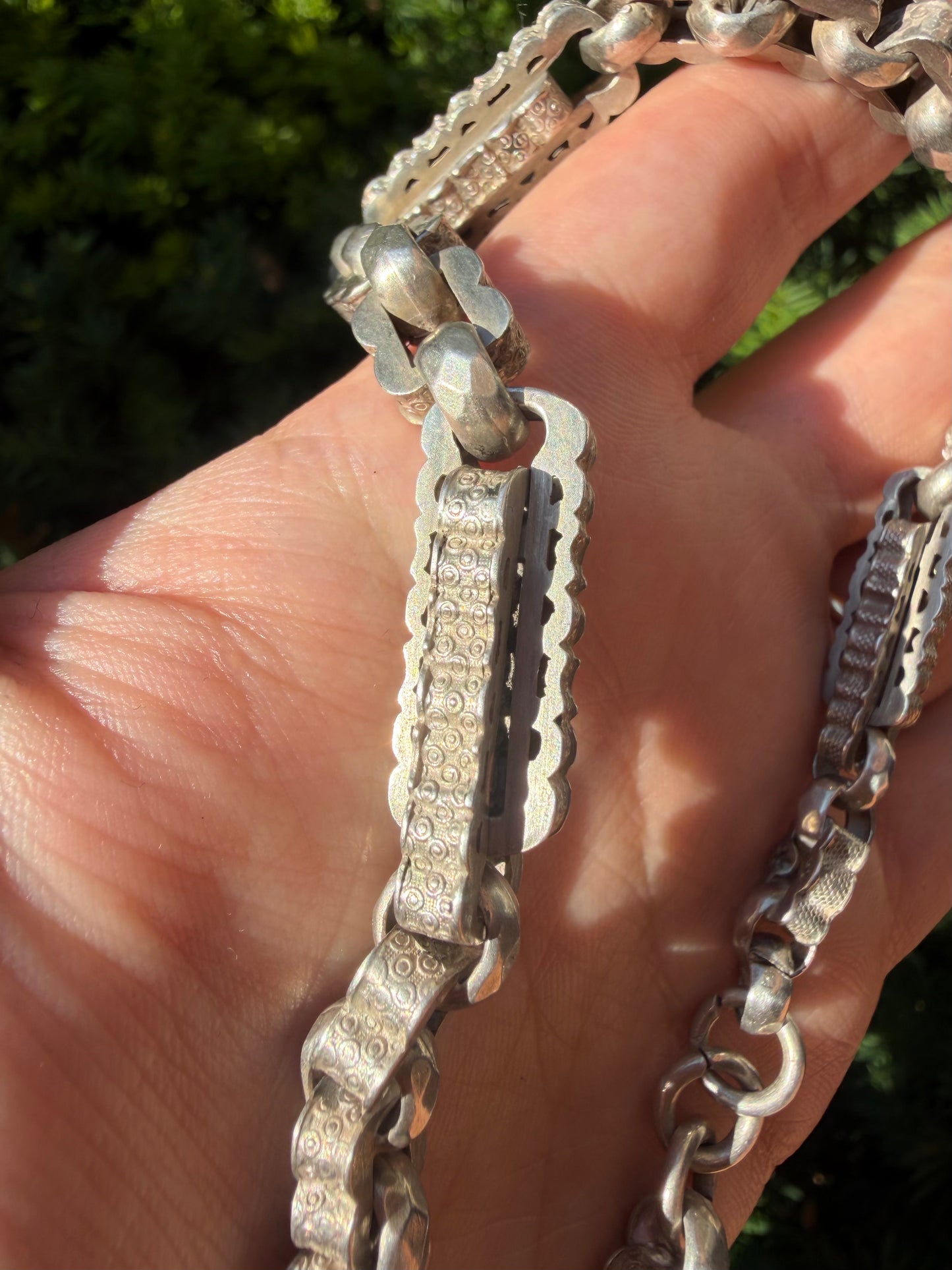 Antique Fancy-link and Graduated Curb "Franken-Chain"