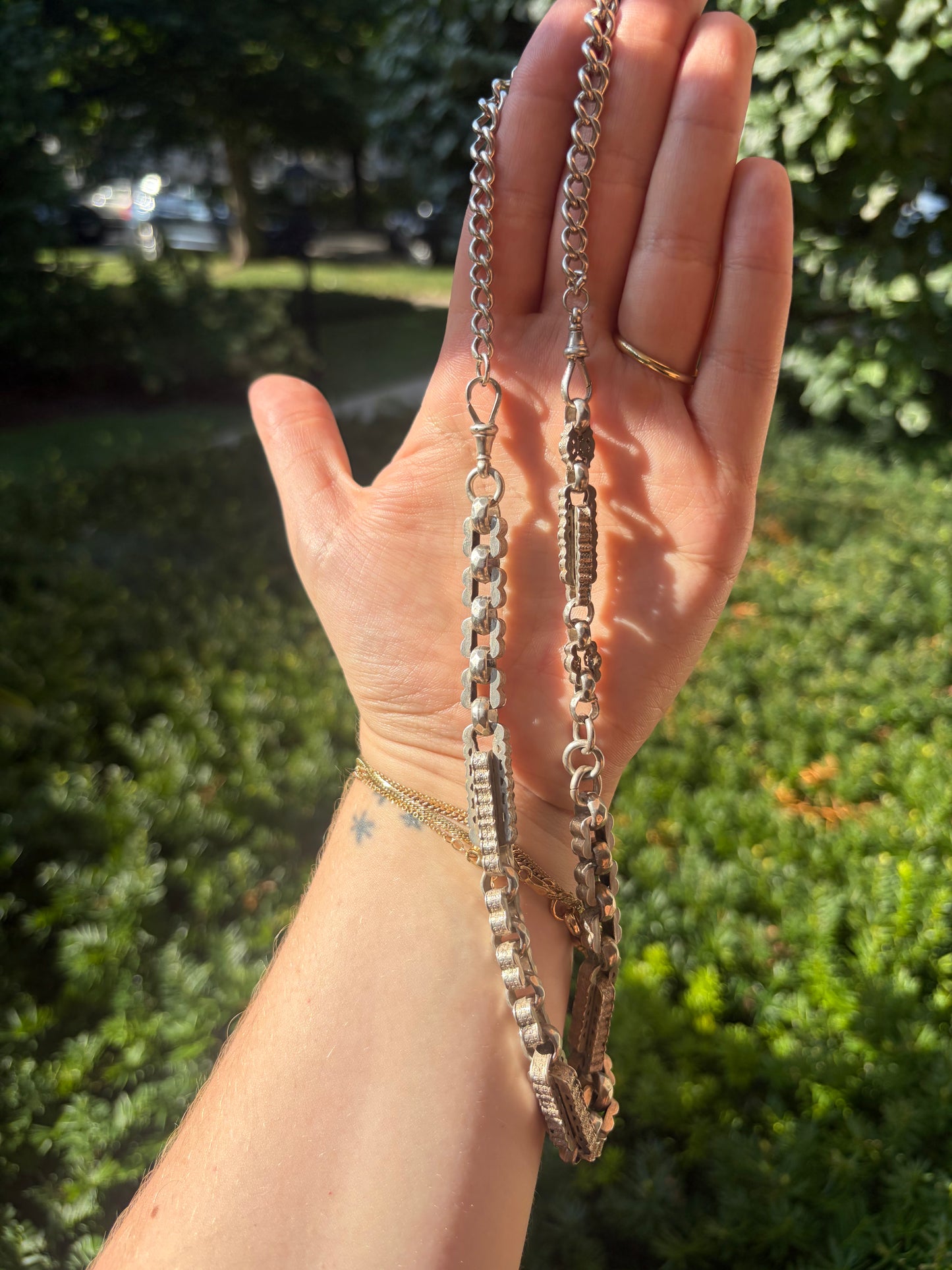 Antique Fancy-link and Graduated Curb "Franken-Chain"