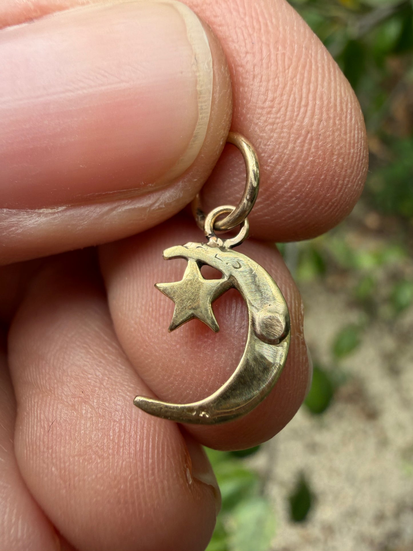 Victorian Moon and Star Charm