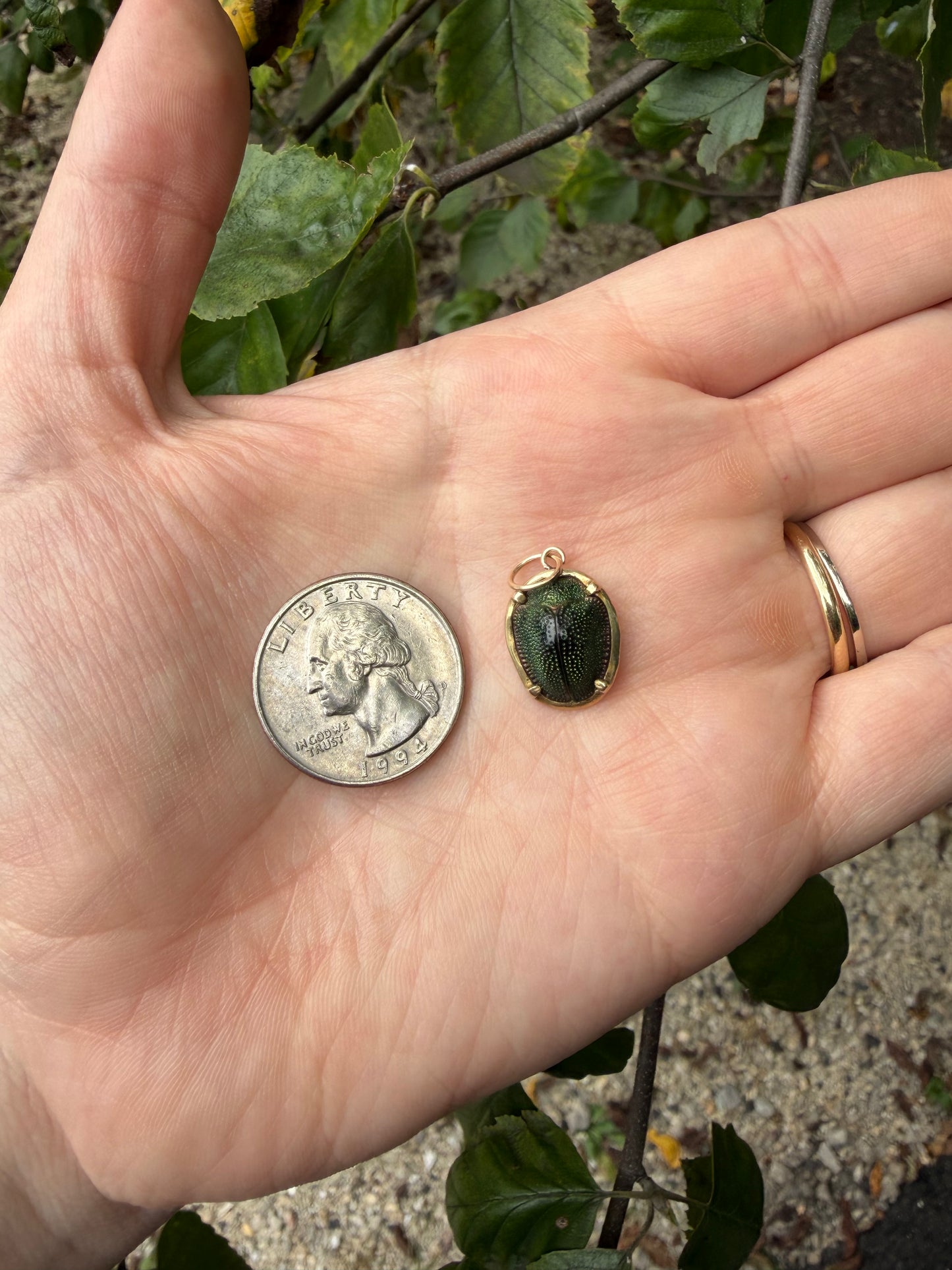 Antique Victorian Scarab Beetle 14K