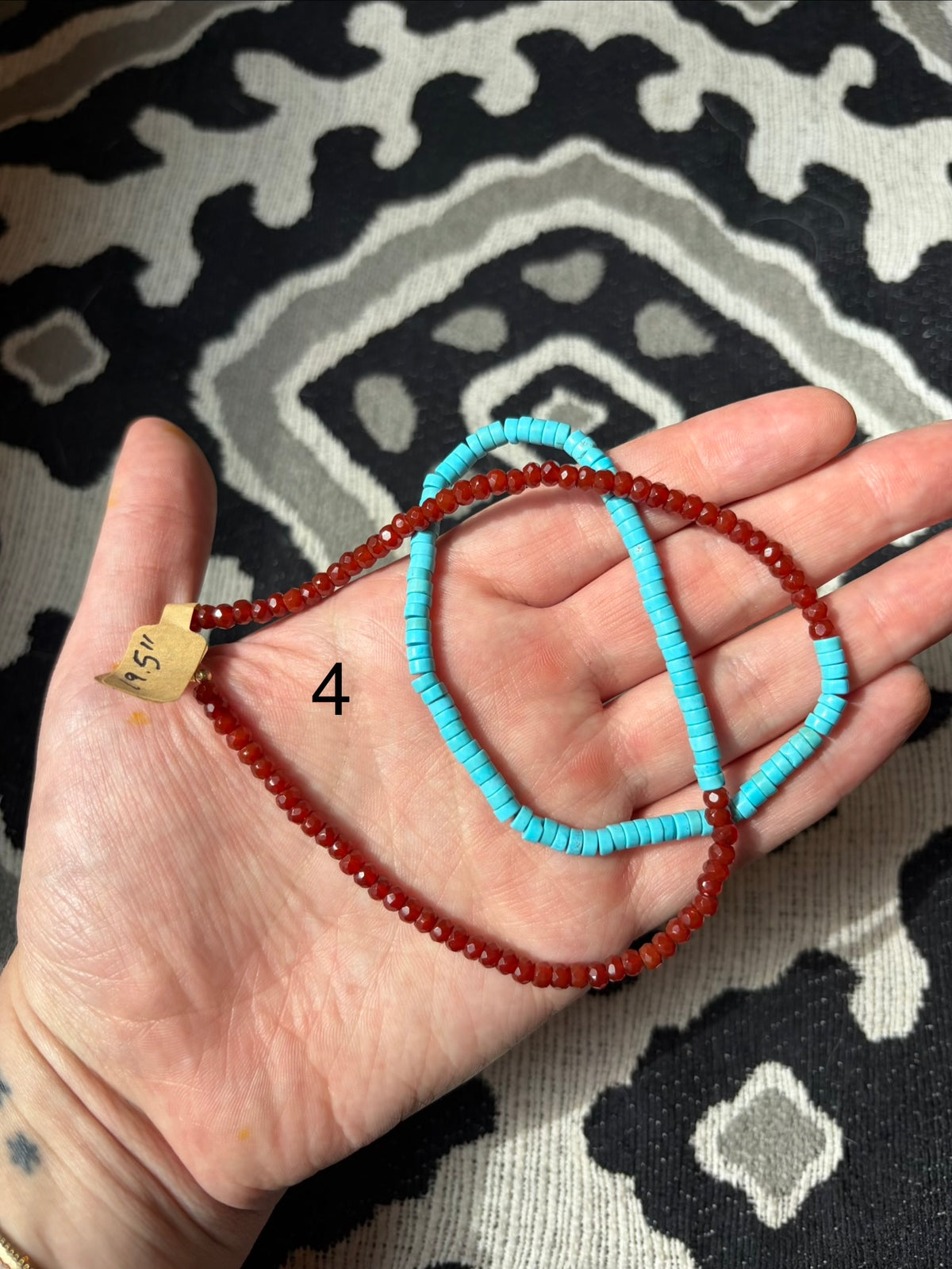 "Hawthorne Handmade" Down by the Sea- Coral, Turquoise, and Carnelian Nacklaces